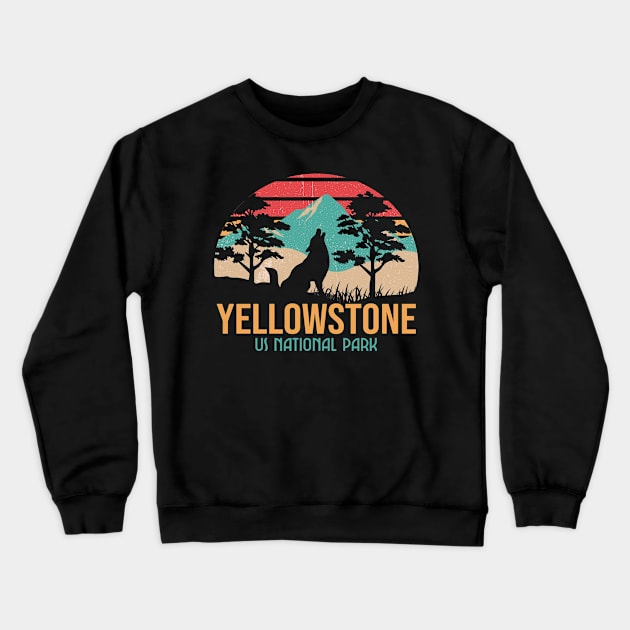 Yellowstone US National Park Wyoming Montana Idaho Travel Crewneck Sweatshirt by Sassee Designs